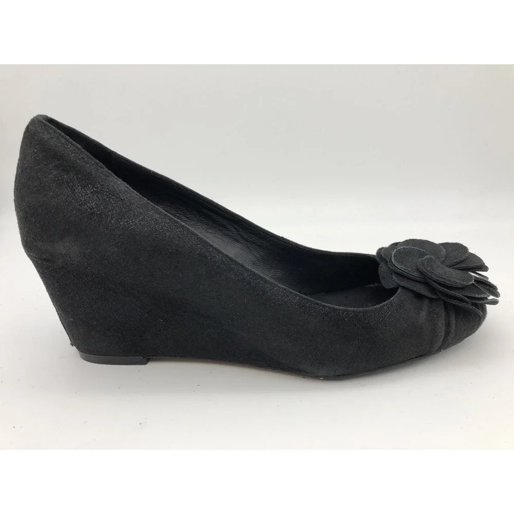 Donald J Pliner Women's Black Velvet Slip On Platform Wedge Shoes 7M